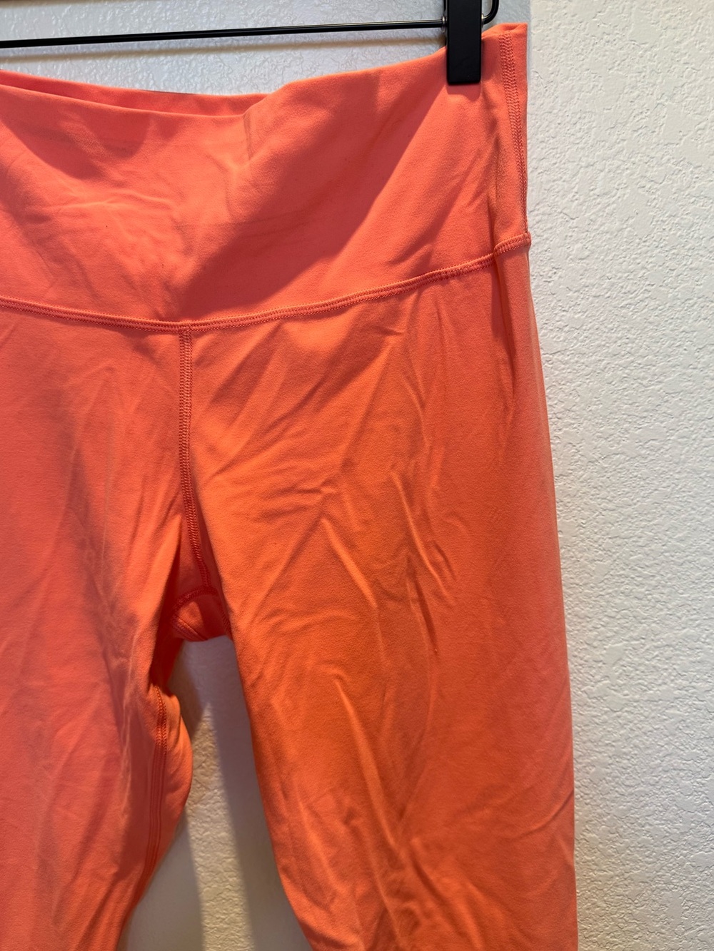 Aritzia Coral-Orange High-Rise Bike Shorts